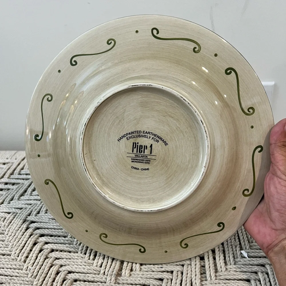 Pier 1 Vallarta Red and Yellow Ceramic Dinner Plater